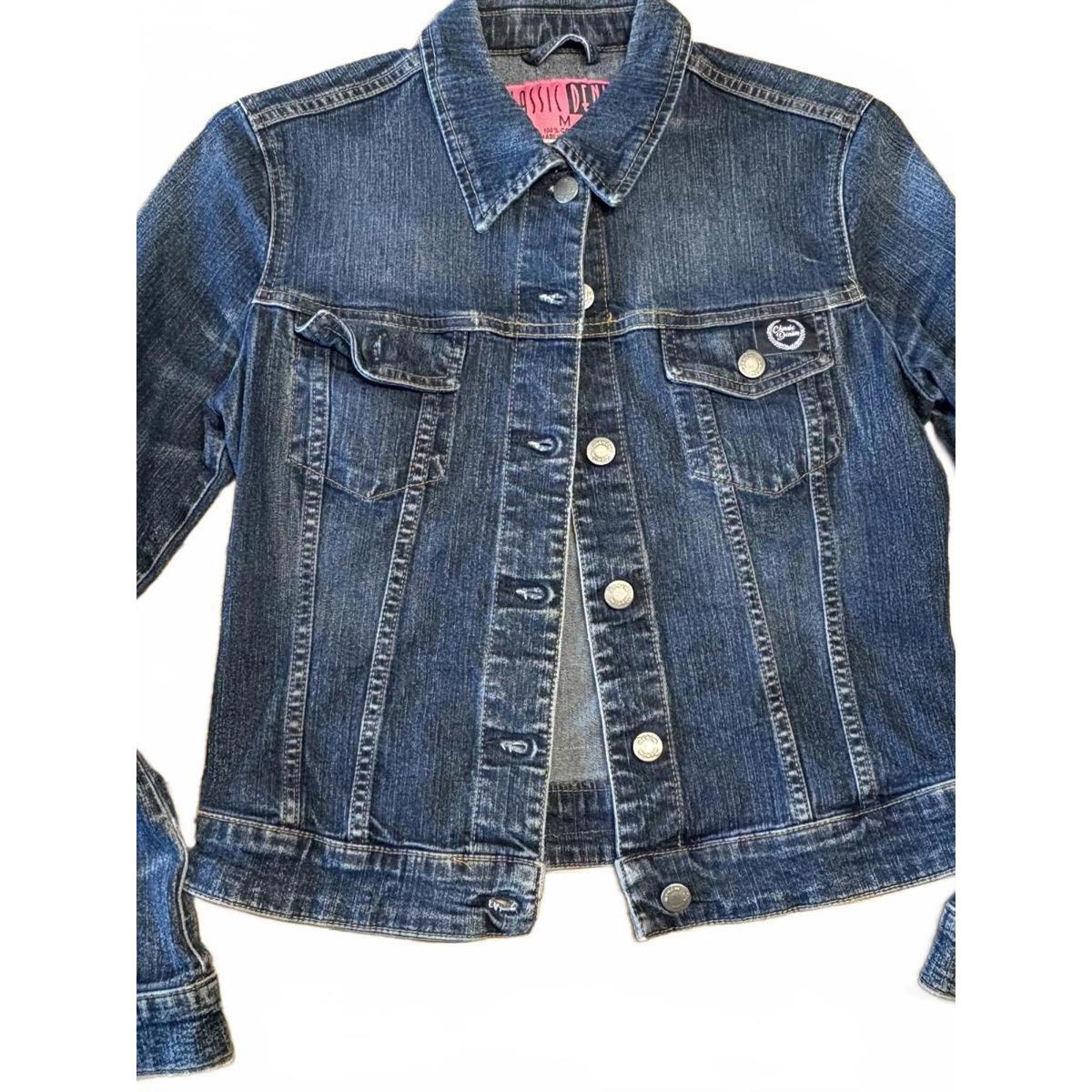 Vintage Classic Blue Denim Jacket Ladies Womens Size Medium